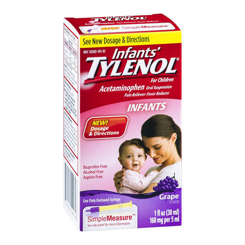 Tylenol Infant Drops Pain Reliever And Fever Reducer For Children, Grape - 1 Oz